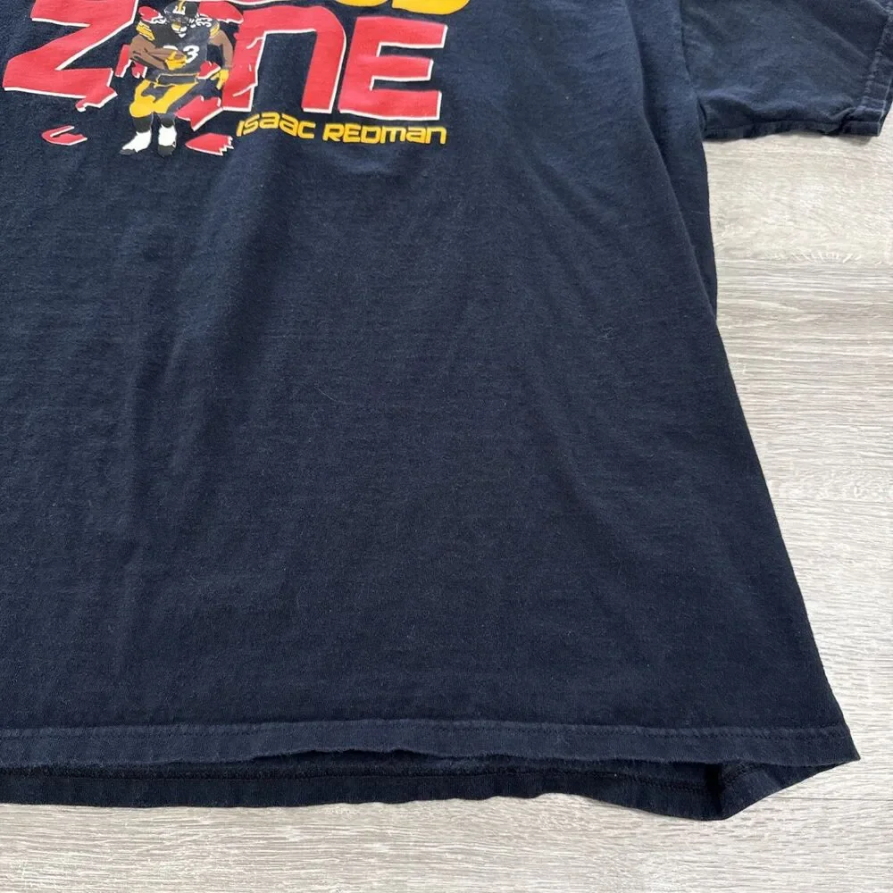 Isaac Redman Shirt Pittsburgh Steelers NFL Men's Black Tee 2XL Red Zone